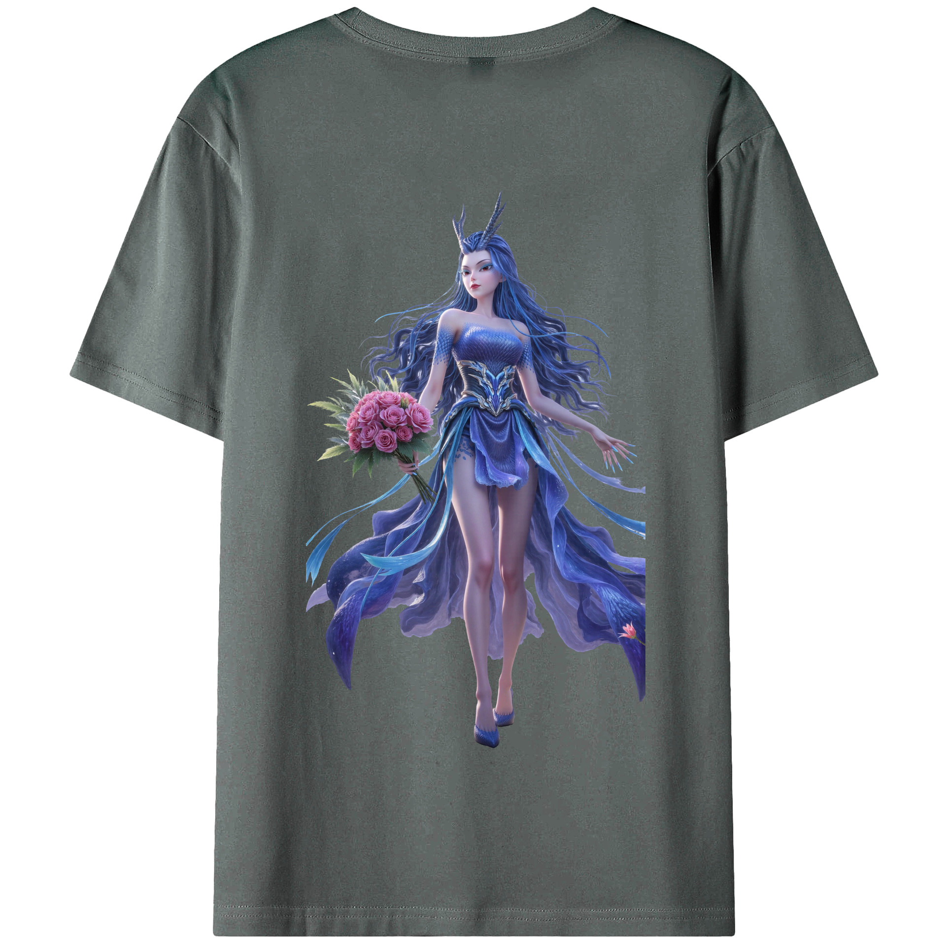 （画像用） Ne Zha 2 ナタ 魔童の大暴れ 綿100％半袖Tシャツ（背面プリント）
